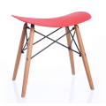 stable plastic stool with wood leg